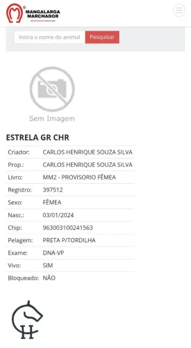 PORDAS MANGALARGA MARCHADOR REGISTRADA