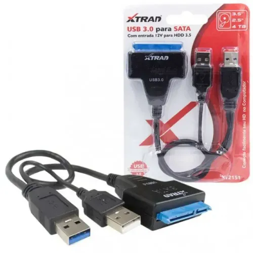 Cabo Conversor SATA para USB 3.0 HDD 3.5 - XTRAD