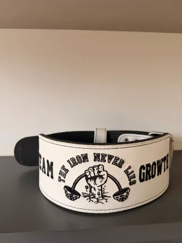 Cinturão Growth Powerlifting Musculação Tam. M Branco