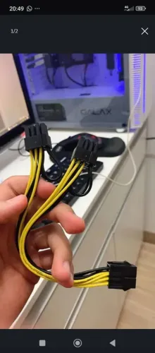 Cabo adaptador PCI express 8 pinos para 2x8 pinos