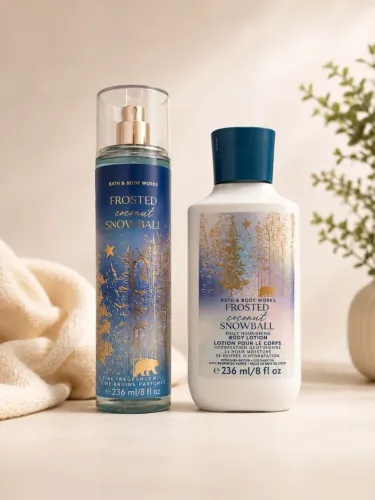 KIT BATH & BODY WORKS FROSTED COCONUT SNOWBALL - BODY SPLASH + HIDRATANTE ORIGINAL 