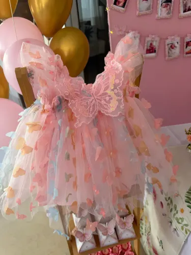 Vestido Borboleta - 6 a 9 meses