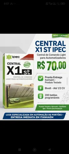 Central x1 de comando light para automatizadores