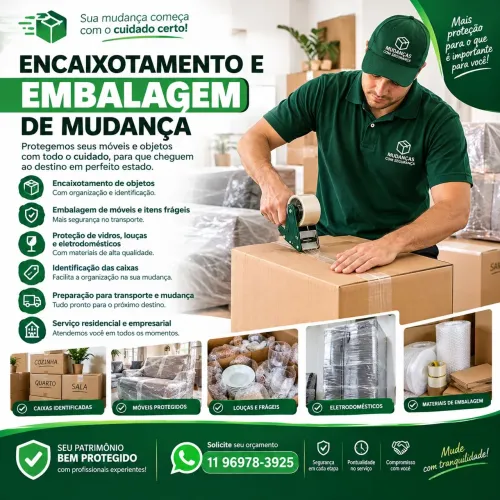 ENCAIXOTAMENTO E EMBALAGEM DE MUDANÇA