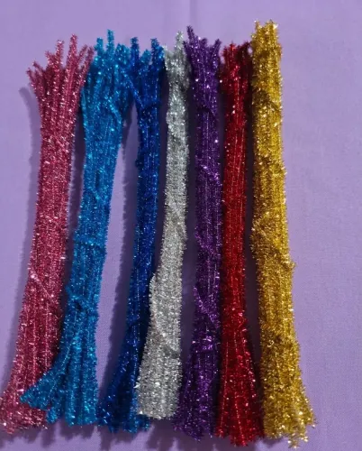 Lote Chenille Metalizado com Glitter - Cores Lindas para Artesanato