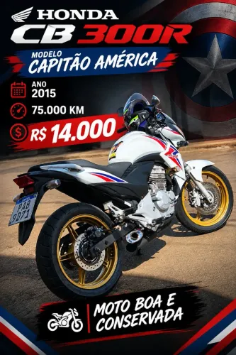Vende-se cb300r 2015 Capitão América 