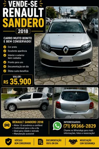Renault Sandero Authentique Flex 1.0 12V 5P 2018