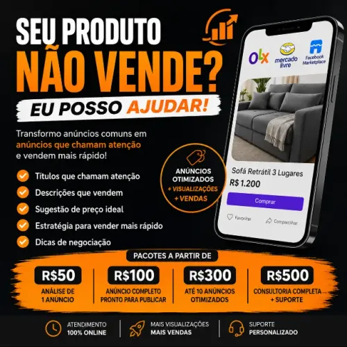 Anúncios que Vendem Mais | OLX, Mercado Livre e Facebook