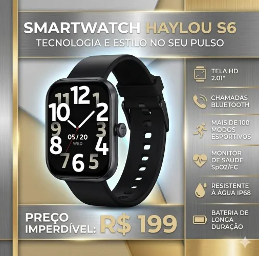Lançamento Smartwatch Haylou S6 (Original e Lacrado)
