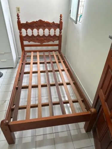 Cama solteirão madeira rústica