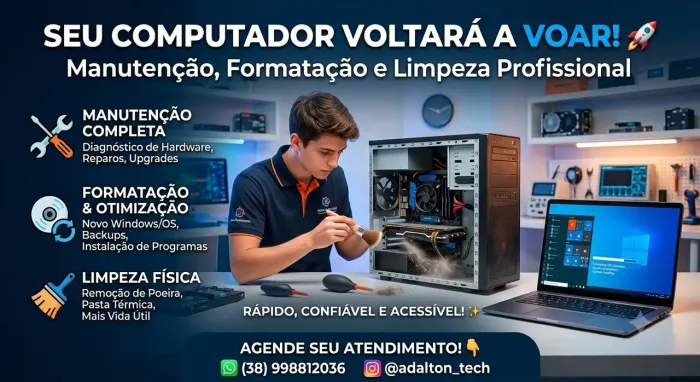 Manutenção e formatação de computadores