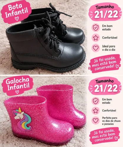 Bora infantil e galocha infantil
