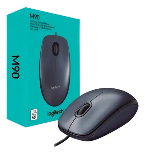 Mouse Logitech M90 Óptico Preto Usb Com Fio -Conforto e Precisão - Loja Coimbra Entrega