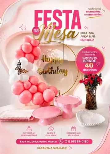 Decoração Festa na Mesa - Pegue e Monte ou Montamos para Você!