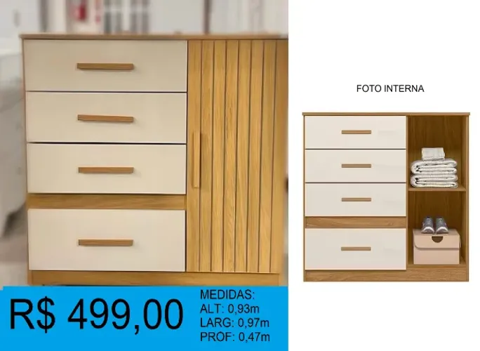 cômoda alt:93cm larg:97cm - entrega gratuita!