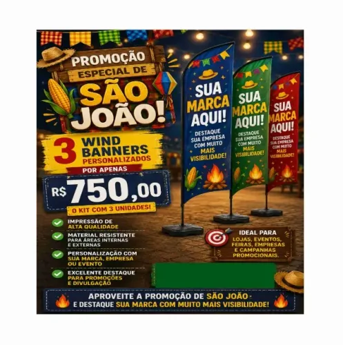 Promoção tempo limitado. 3 wind banner personalizado