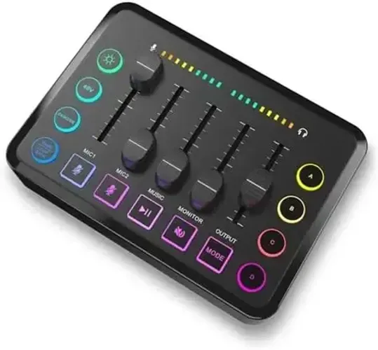VEDO VD-F9 Mixer de Áudio RGB para Gaming com 5 Canais