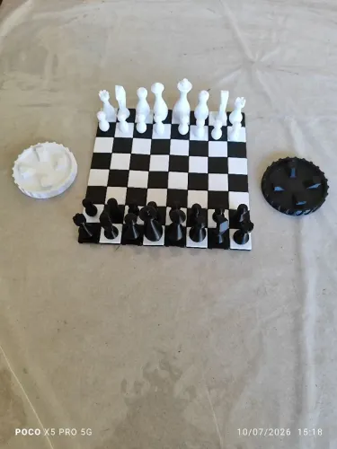 Jogo de xadrez mini tabuleiro retrátil com estojo