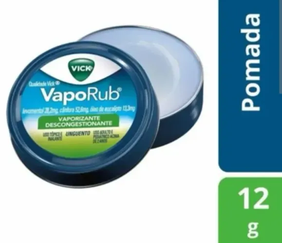 Pomada Vick VapoRub 12g Novo - Alívio da Gripe 
