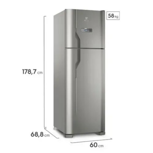 Geladeira Electrolux Frost Free 371L Turbo Congelamento Duplex Cor Inox (DFX41) 127V e 220