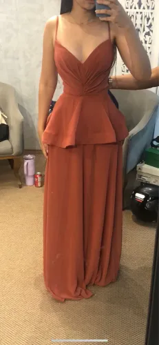 Vestido terra cota ideal para Festa/Casamento 
