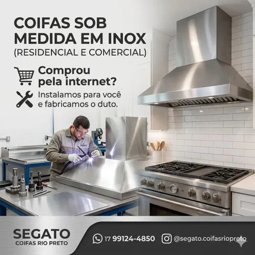 Coifas em inox e galvanizado