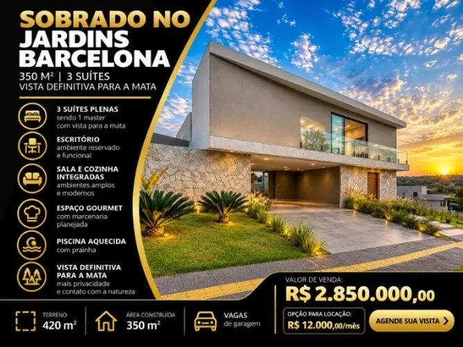 SOBRADO NO JARDINS BARCELONA - 350 M², VISTA DEFINITIVA PARA A MATA E COMPLETO EM ARMÁRIOS