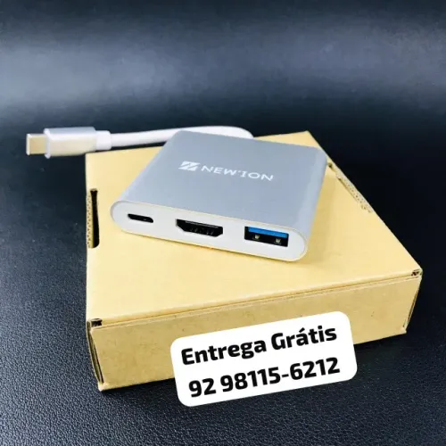 Adaptador type-C hdmi múltiplas saídas usb