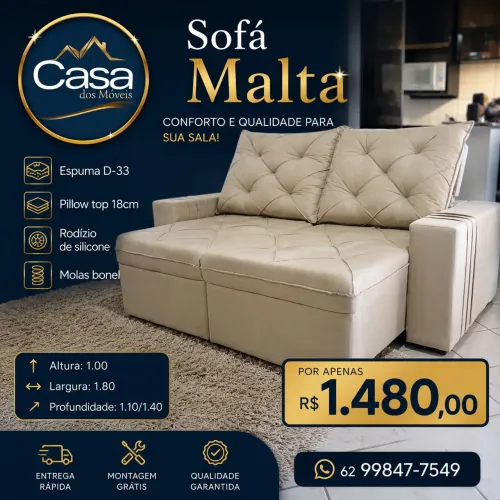 Sofá Retrátil reclinável Malta