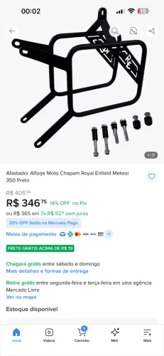 Afastador de alforge meteor 350