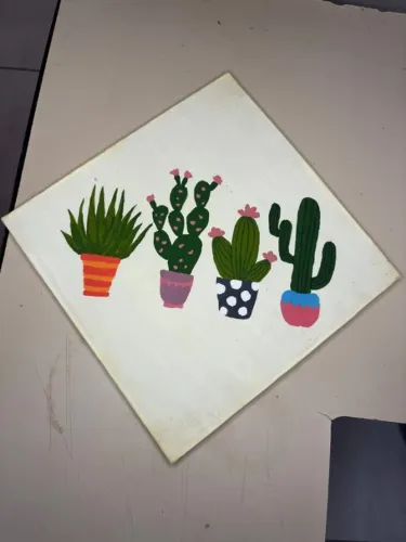 Quadro decorativo - cactos (25x25cm)