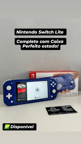 Nintendo Switch Lite Azul Impecável! (Aceito Cartão)