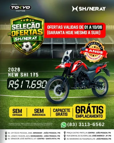 SHINERAY SHI 175 2026 Carburada - Sem Entrada em até 48x - 24x Nos Cartões