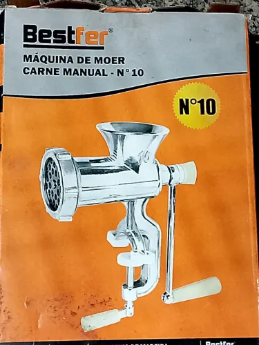 Moedor de Carne Manual Bestfer N°10 - Faz Hambúrguer, Linguiça e Muito Mais