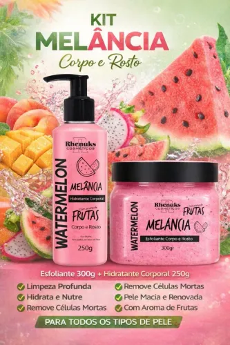 Kit hidratante Corporal Melancia 250 ml + Esfoliante Melancia 300 ml