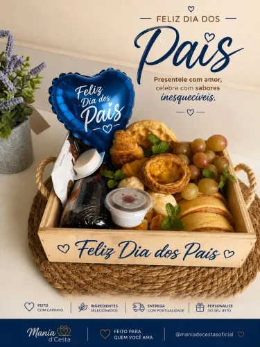 Cesta especial de café da manhã especial dia dos Pais