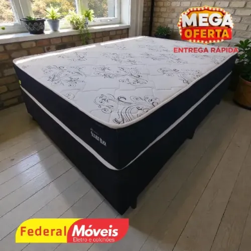 Cama Box Casal 1,38x188cm Base + Colchão c/ Molas ENTREGA HOJE