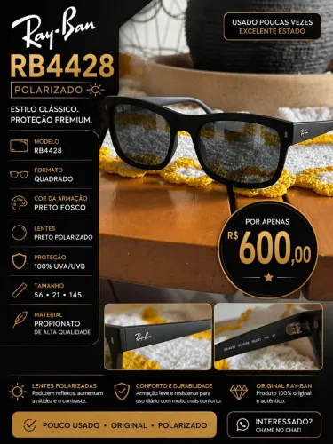 ÓCULOS ORIGINAL RAYBAN 4428