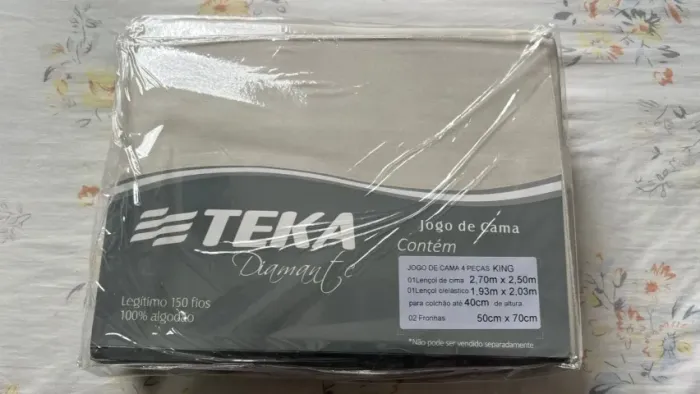 Jogo Roupa de Cama King 4 Peças, 100% Algodão 150 Fios Diamante