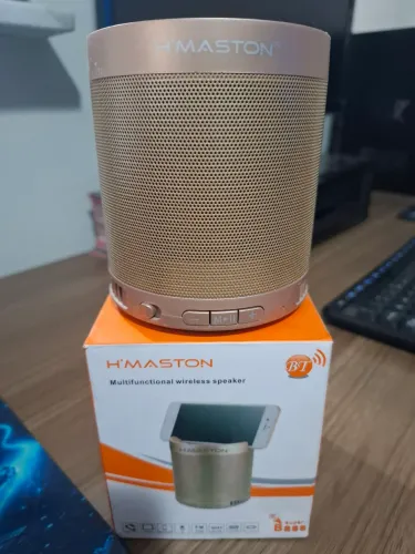 Caixa De Som Bluetooth Portátil H'Maston Q3 Com Suporte Para Celular - Semi Nova