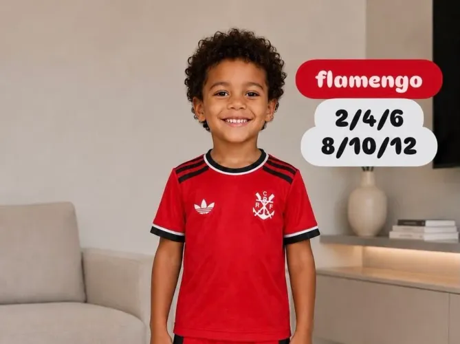 Camisa time infantil Flamengo nova 2 a 12 anos