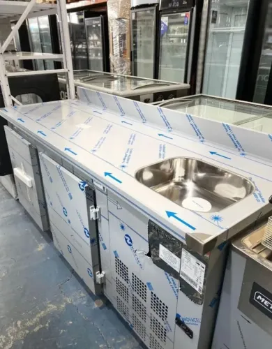Balcão Refrigerado De Encosto Inox 2 Metros Com Cuba Gelopar