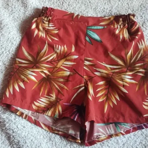 Short Fresco Laranja Estampado Veste 36/38