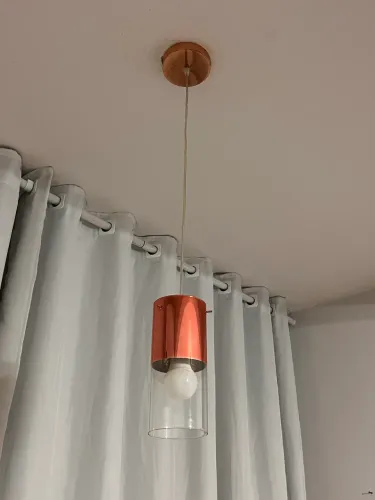 Luminária pendente vidro rose gold