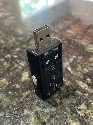 Placa de Som USB Externa 7.1 Virtual com Fone e Microfone
