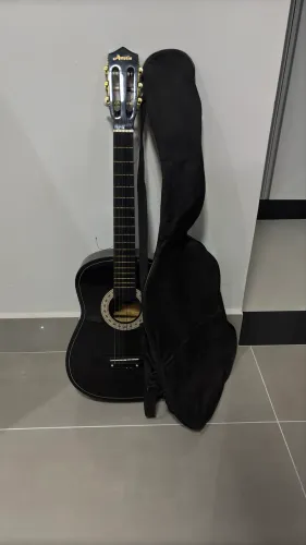 Violão preto usado austin + capa bag