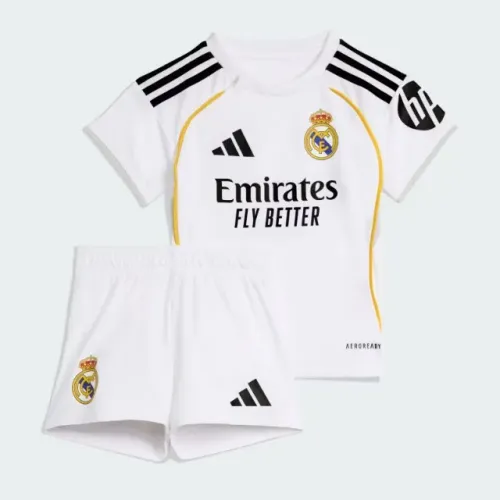 Mini Kit Bebê Original Real Madrid Adidas I 2025/26.