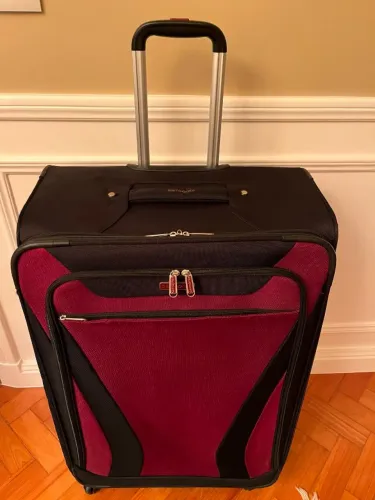 Mala Samsonite Grande Original Vinho - 4 Rodinhas 360°, Expansível
