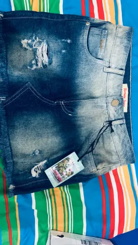 Saia Jeans Destroyed Renata Jeans NOVA com Etiqueta