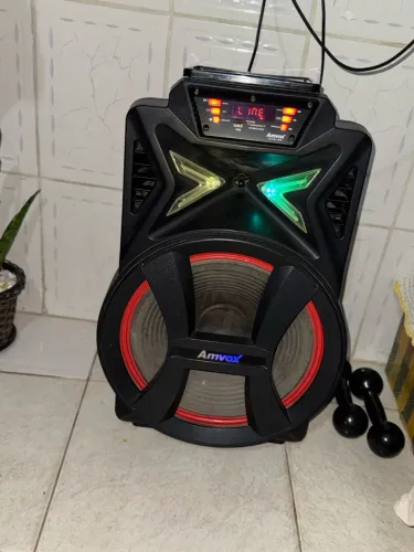 Caixa de som anvox amplificada 500w 